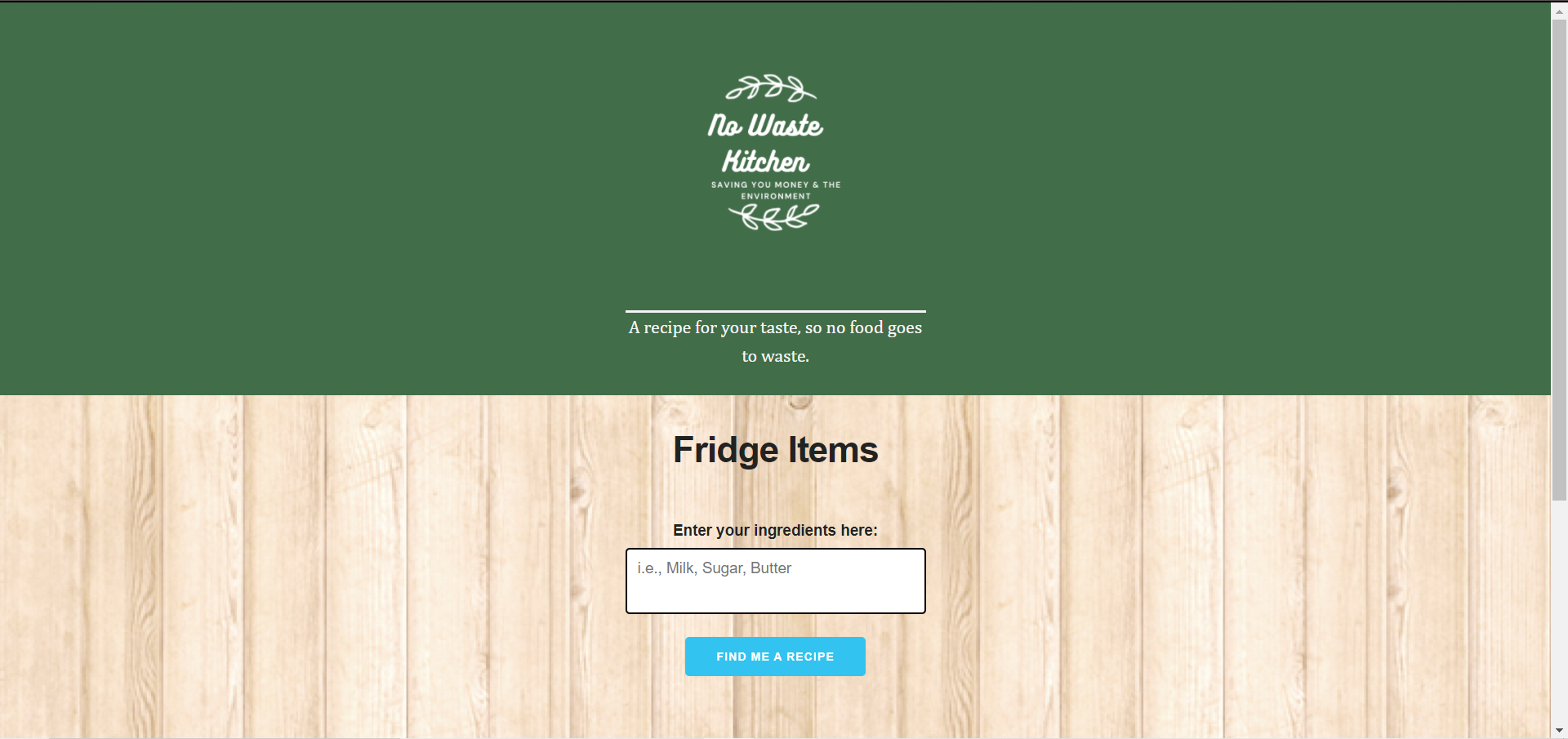 Food recipe application